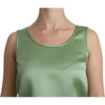 Dolce & Gabbana Green Sleeveless 100% Silk Top Tank Blouse TSH3874-36
