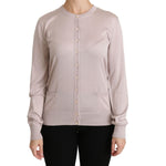 Dolce & Gabbana Silk Pink Long Sleeve Lace Top Sweater TSH4251-44