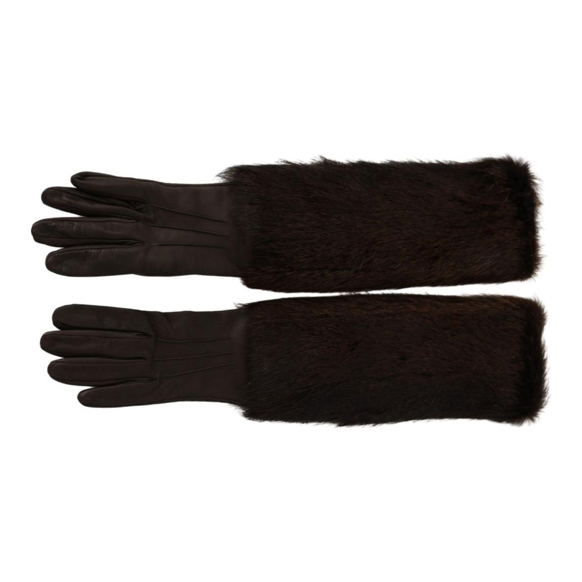 Dolce & Gabbana Elegant Elbow Length Leather Gloves Dolce & Gabbana Black