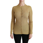 Dolce & Gabbana Gold Long Sleeve Cardigan Viscose Sweater TSH4424-36
