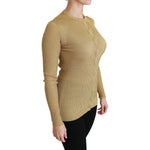 Dolce & Gabbana Gold Long Sleeve Cardigan Viscose Sweater TSH4424-36
