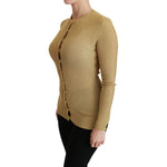 Dolce & Gabbana Gold Long Sleeve Cardigan Viscose Sweater TSH4424-36