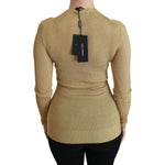 Dolce & Gabbana Gold Long Sleeve Cardigan Viscose Sweater TSH4424-36