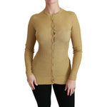 Dolce & Gabbana Gold Long Sleeve Cardigan Viscose Sweater TSH4424-36