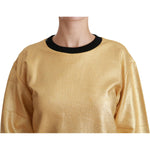Dolce & Gabbana Gold Cotton Crewneck Pullover Sweater TSH4417-36