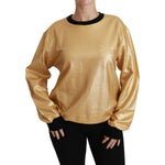 Dolce & Gabbana Gold Cotton Crewneck Pullover Sweater TSH4417-36