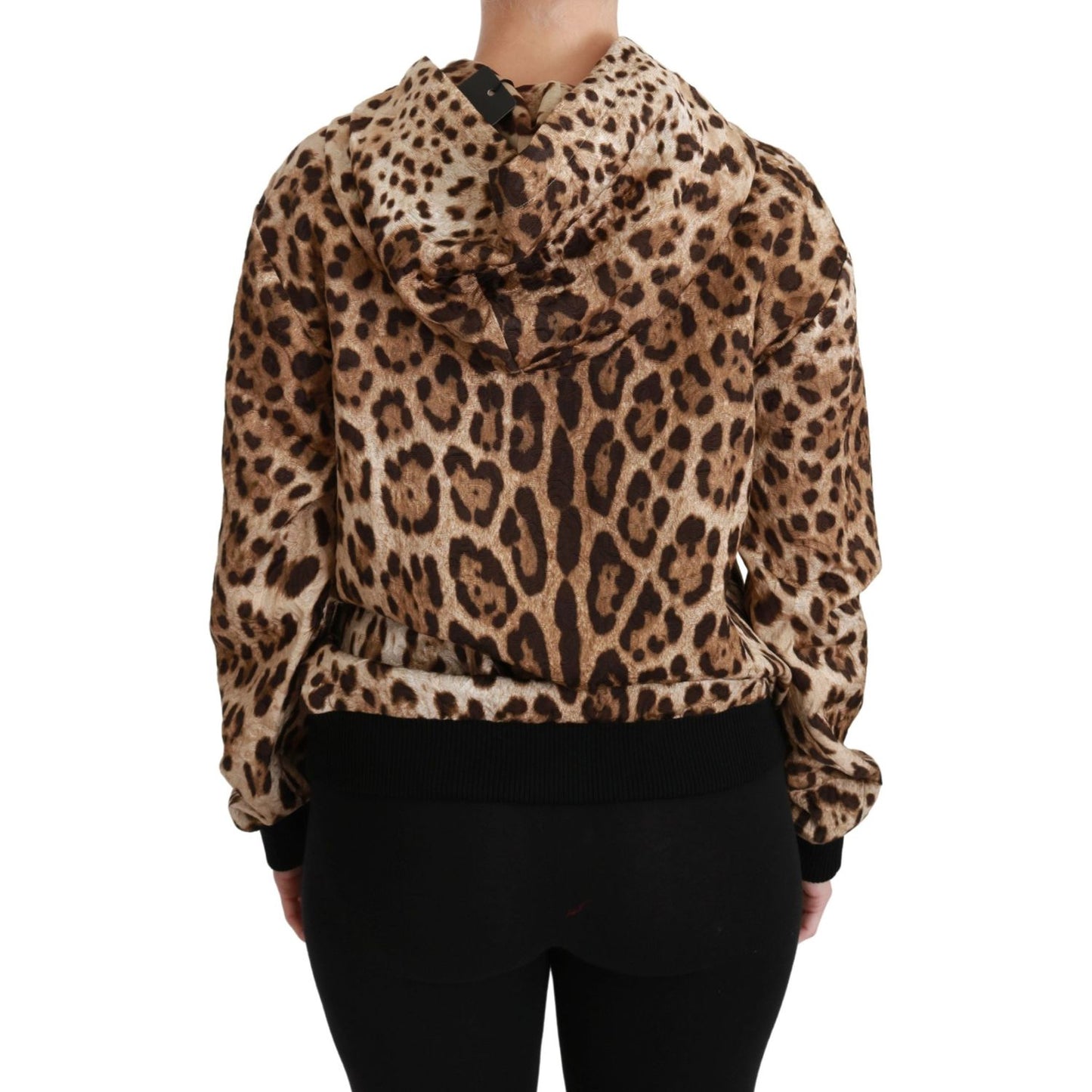 Dolce & Gabbana Brown Hooded Studded Ayers Leopard Sweater TSH4420-36