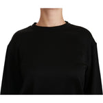 Dolce & Gabbana Black Cotton Crewneck Pullover Sweater TSH4422-38