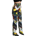 Dolce & Gabbana Multicolor Print High Waist Straight Pants PAN70936-40