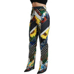 Dolce & Gabbana Multicolor Print High Waist Straight Pants PAN70936-40