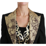 Dolce & Gabbana Black Jacquard Vest Blazer Coat Wool Jacket JKT2561-50