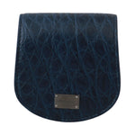 Dolce & Gabbana Elegant Blue Caimano Leather Condom Case Wallet Condom Case Dolce & Gabbana Dark Slate Gray