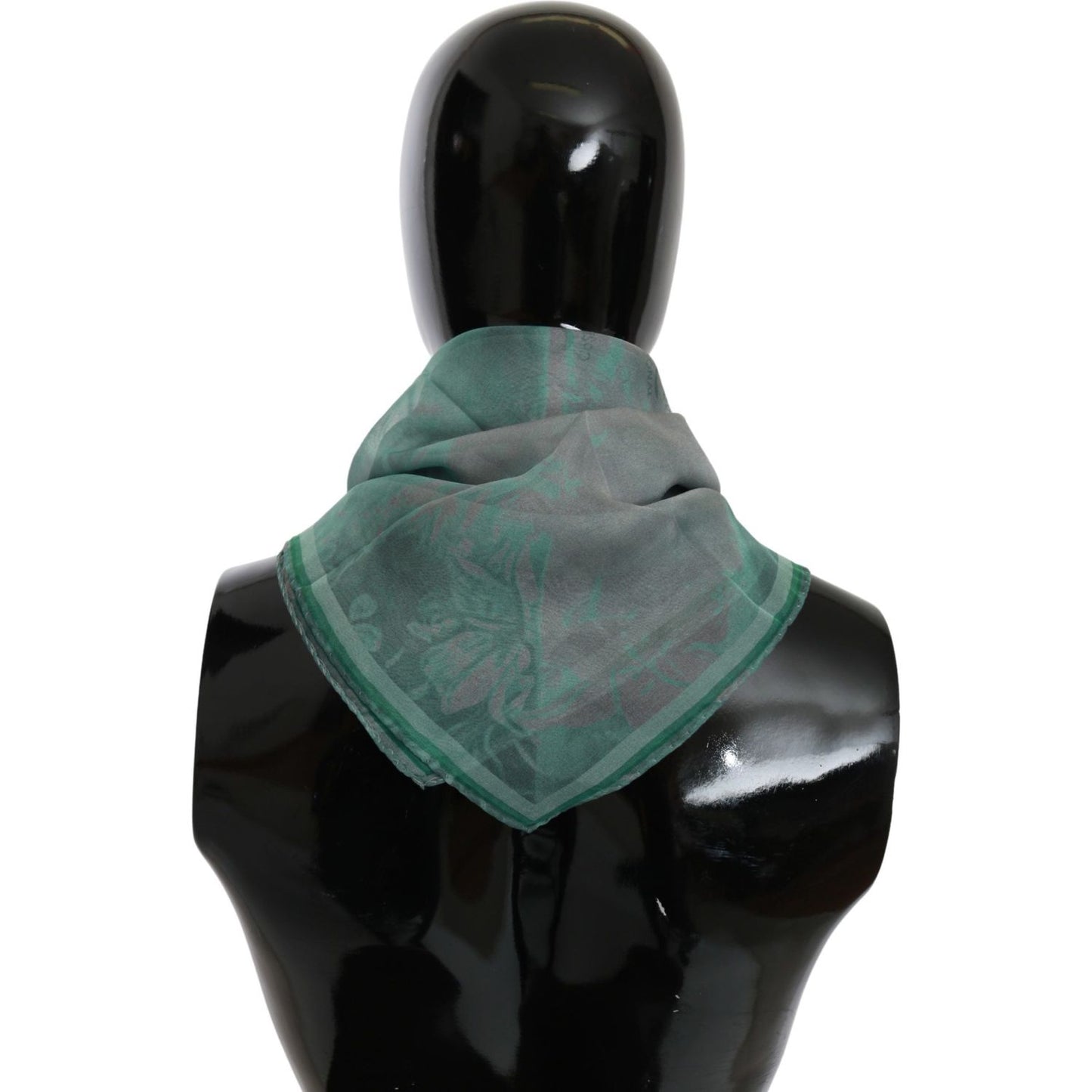 Costume National Elegant Silk Green Printed Scarf Costume National Dark Slate Gray