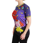 Dolce & Gabbana Purple YEAR OF THE PIG Top Cotton T-shirt TSH4554-36