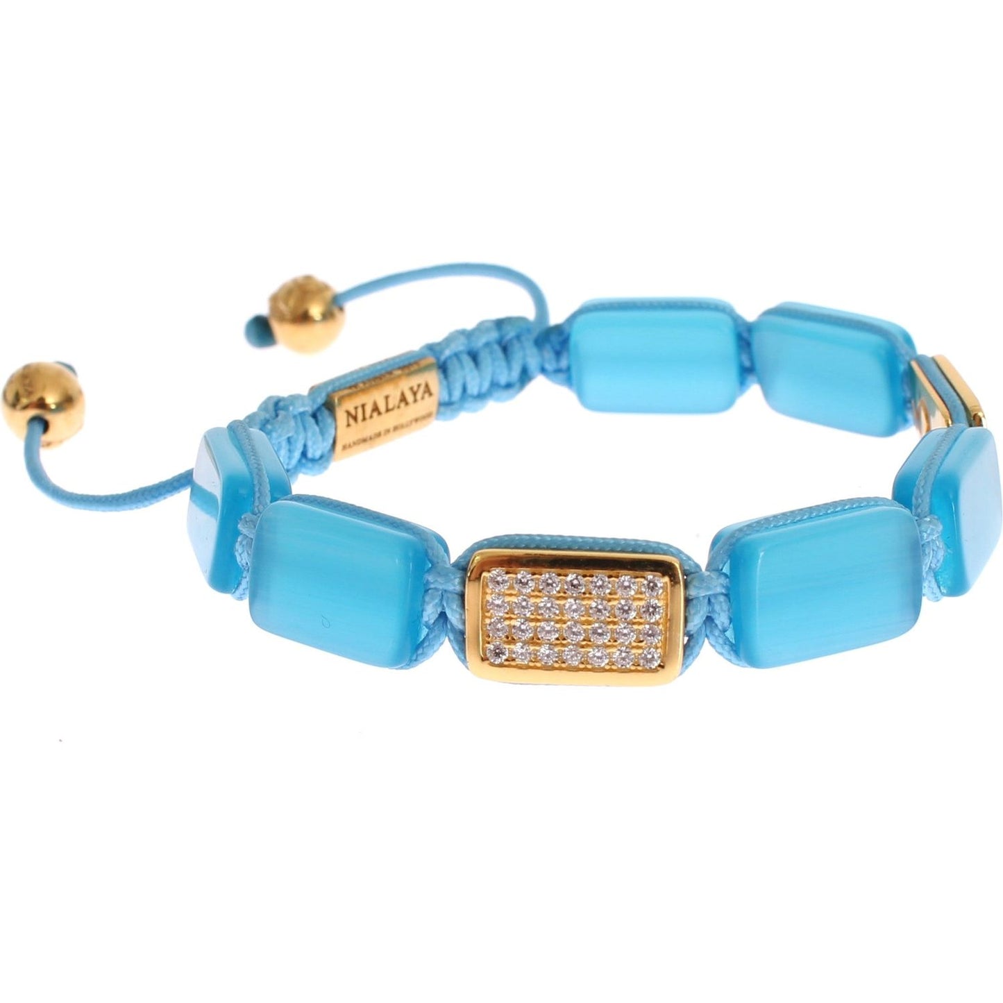 Nialaya Elegant Blue Opal & Diamond-Studded Bracelet Bracelet Nialaya Sky Blue