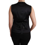 Dolce & Gabbana Silver Brocade Sleeveless Metallic Top TSH5052-38