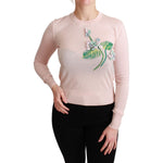 Dolce & Gabbana Pink Floral Silk Cashmere Pullover Sweater TSH4581-36