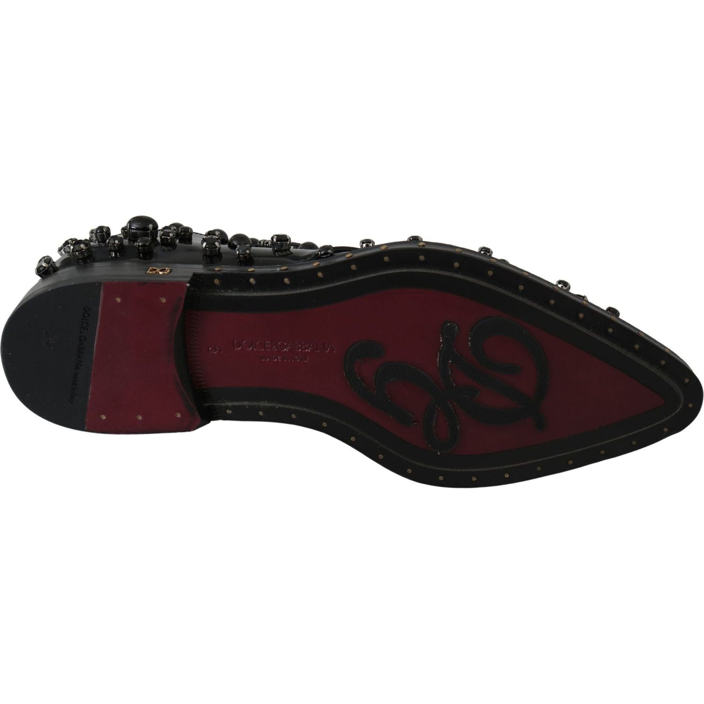 Dolce & Gabbana Elegant Black Dress Shoes with Crystals Dolce & Gabbana Black