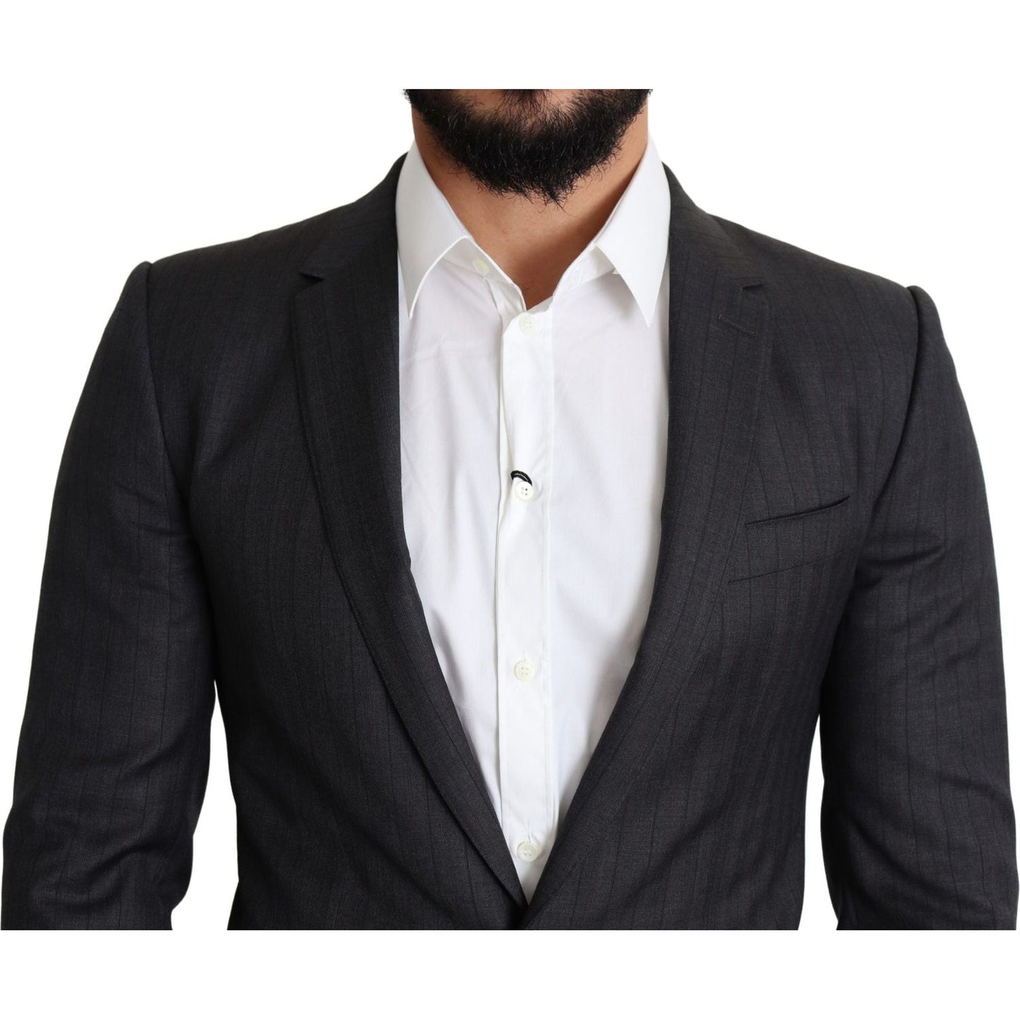 Dolce & Gabbana Elegant Black Virgin Wool Martini Blazer Dolce & Gabbana Dark Slate Gray