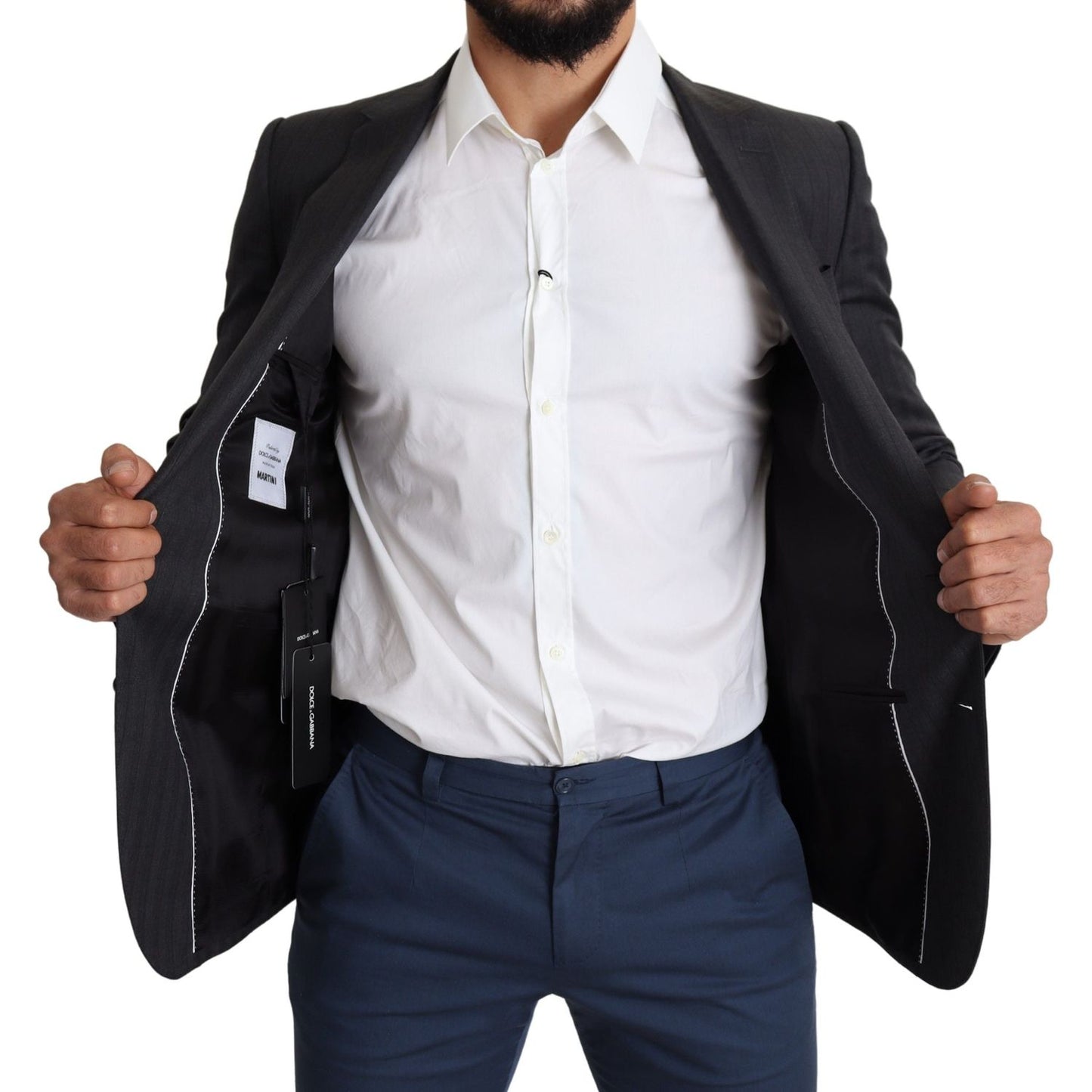 Dolce & Gabbana Elegant Black Virgin Wool Martini Blazer Dolce & Gabbana Dark Slate Gray
