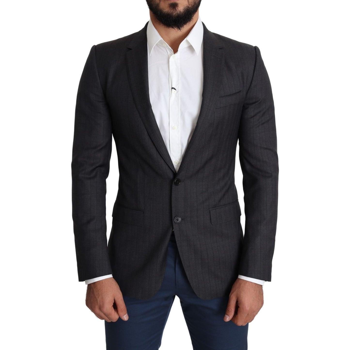 Dolce & Gabbana Elegant Black Virgin Wool Martini Blazer Dolce & Gabbana Dark Slate Gray