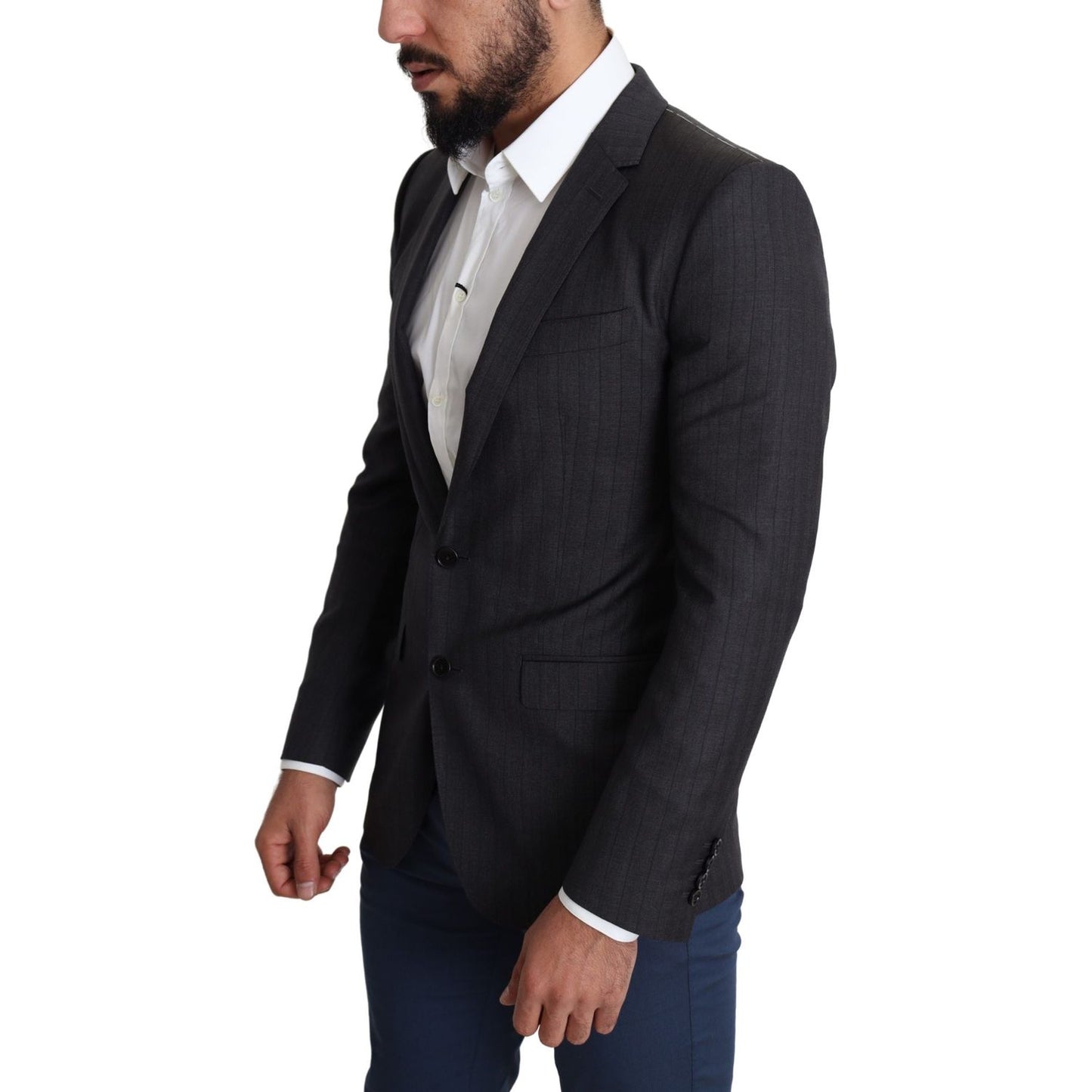 Dolce & Gabbana Elegant Black Virgin Wool Martini Blazer Dolce & Gabbana Black