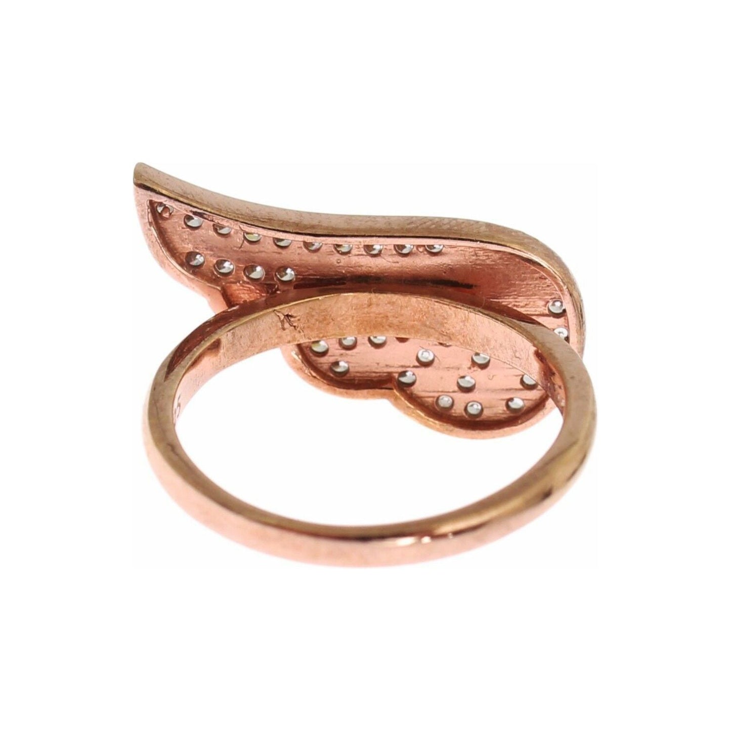Nialaya Elegant Pink Gold CZ Crystal Ring Ring Nialaya Rosy Brown