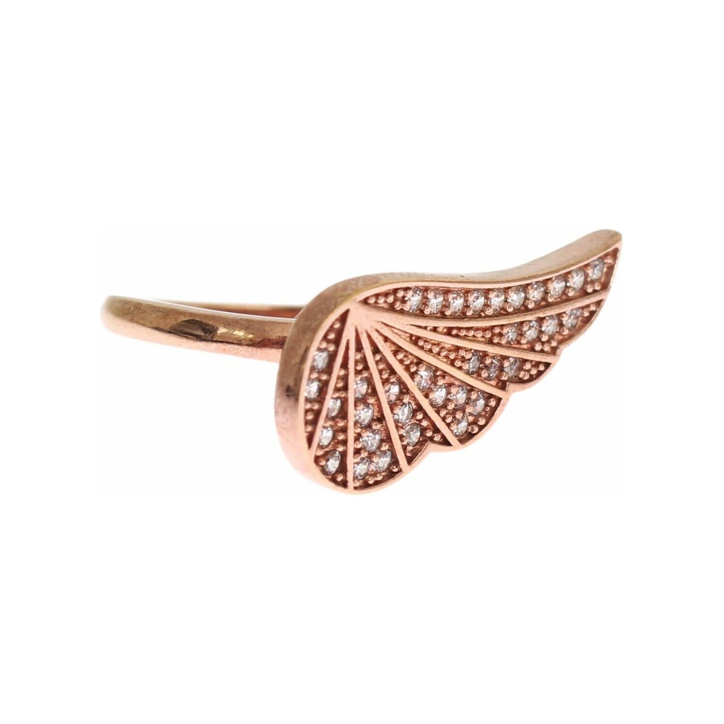 Nialaya Elegant Pink Gold CZ Crystal Ring Ring Nialaya Tan