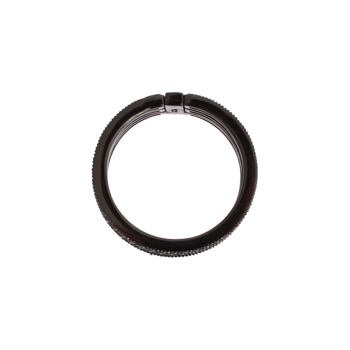 Nialaya Elegant Black Rhodium Silver Crystal Ring Ring Nialaya Dark Slate Gray