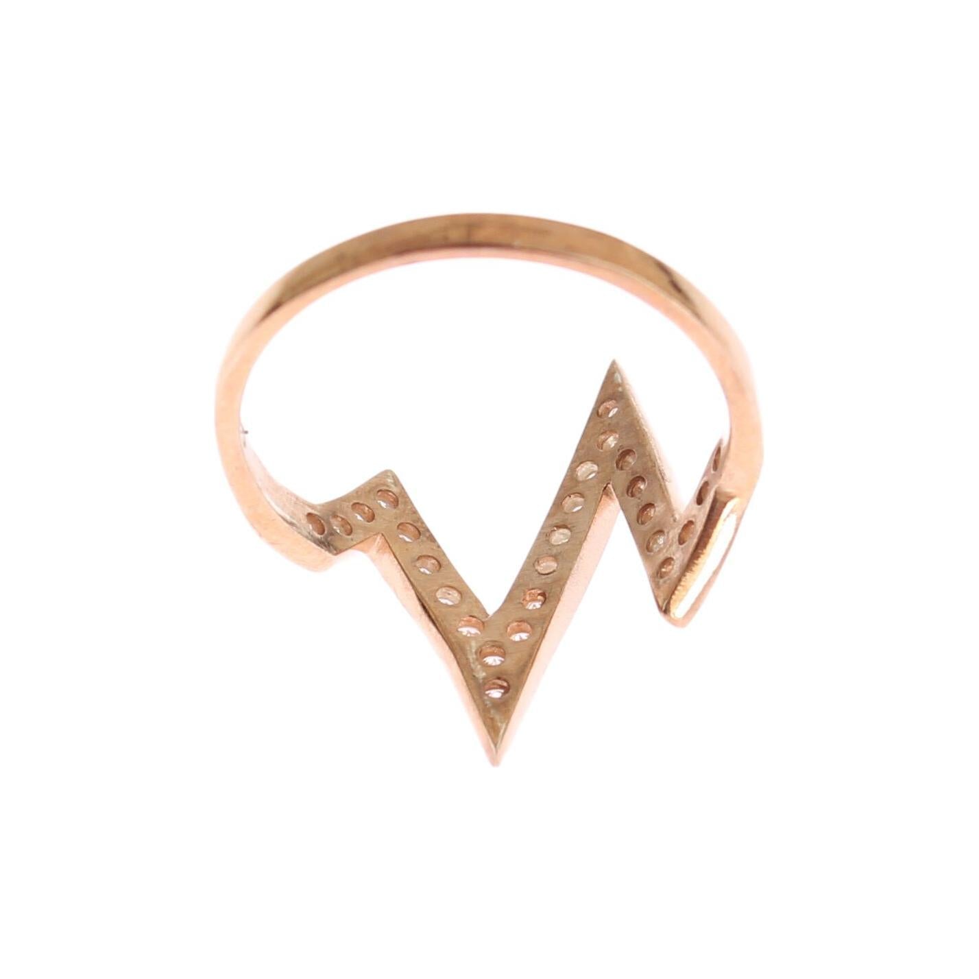 Nialaya Elegant Pink Crystal Encrusted Silver Ring Ring Nialaya Tan