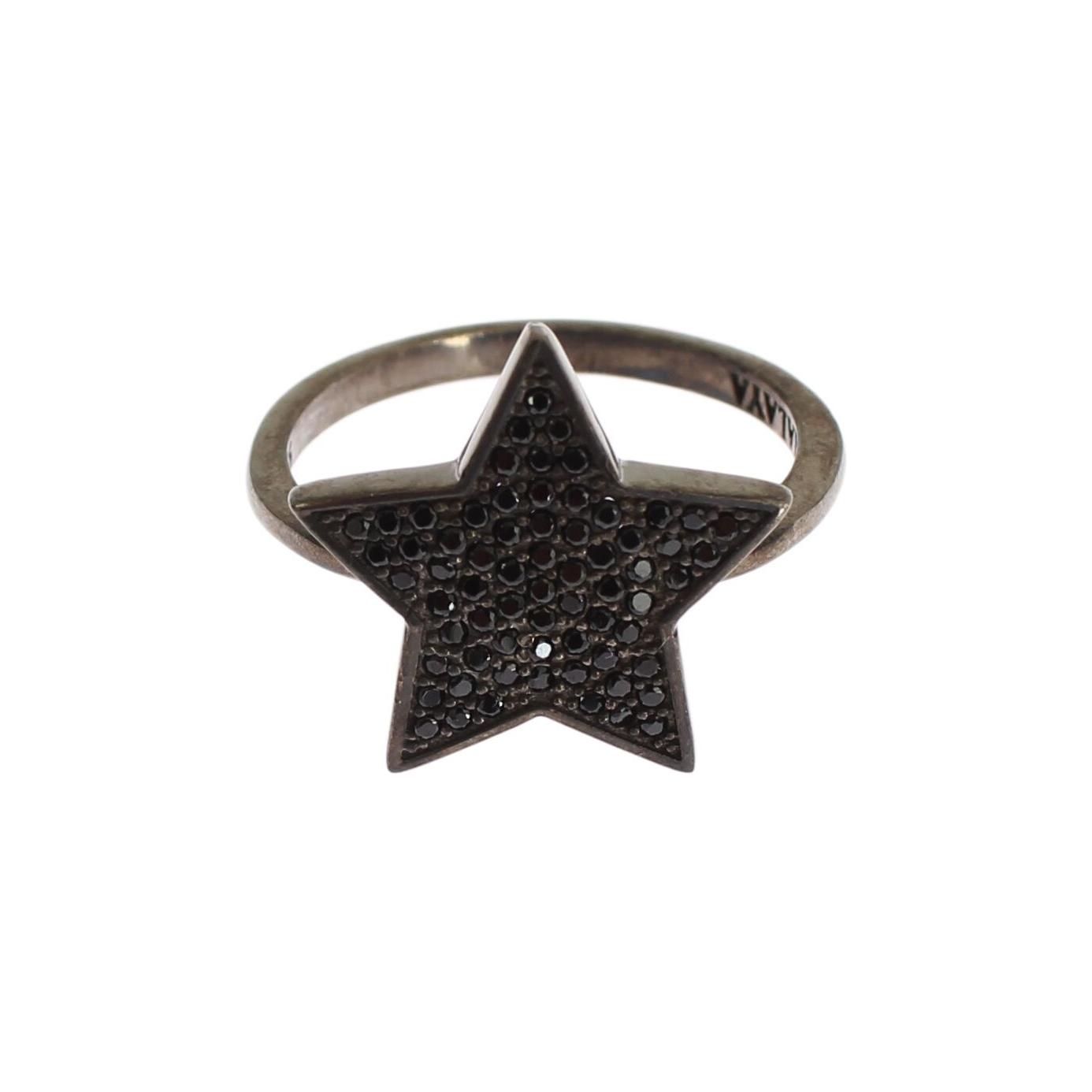 Nialaya Exquisite Sterling Silver CZ Crystal Ring Ring Nialaya Dark Slate Gray