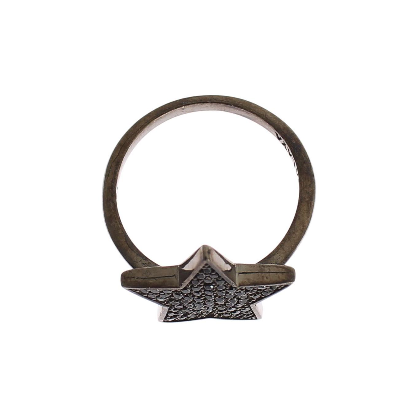 Nialaya Exquisite Sterling Silver CZ Crystal Ring Ring Nialaya Dark Slate Gray