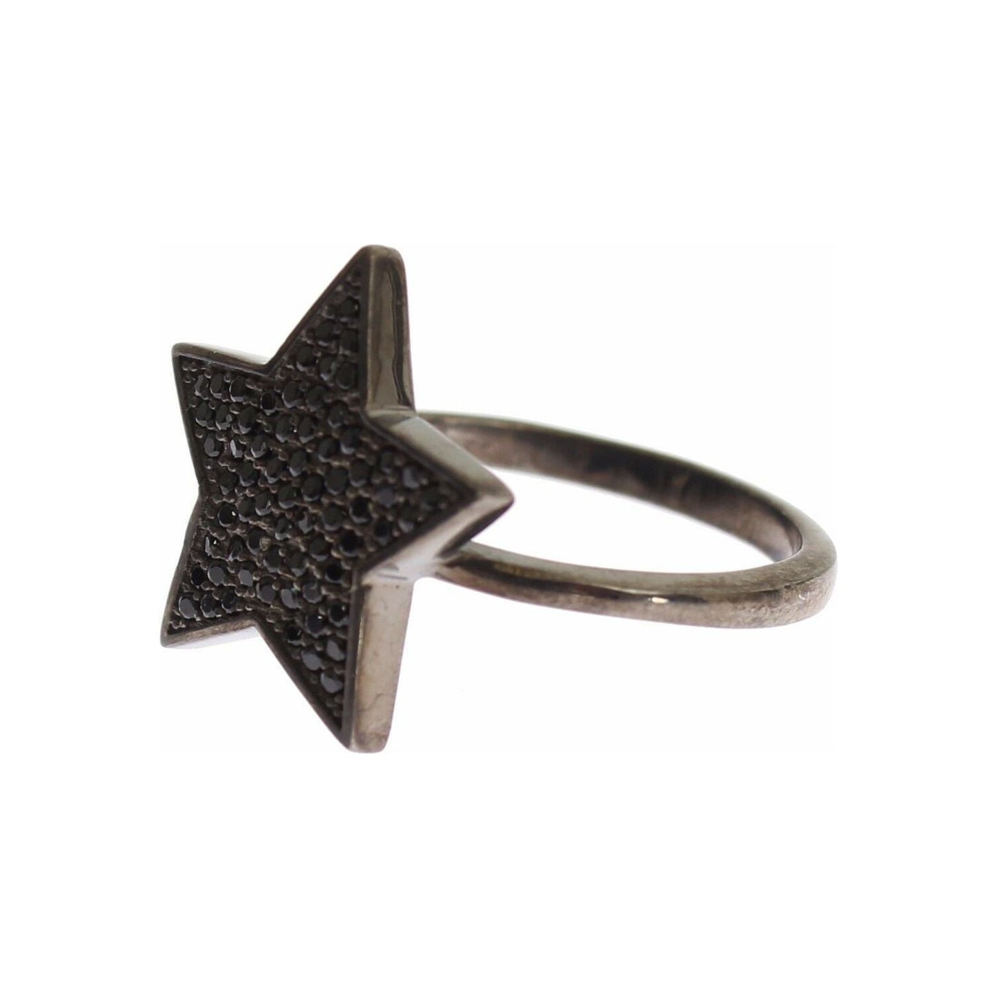 Nialaya Exquisite Sterling Silver CZ Crystal Ring Ring Nialaya Dark Slate Gray