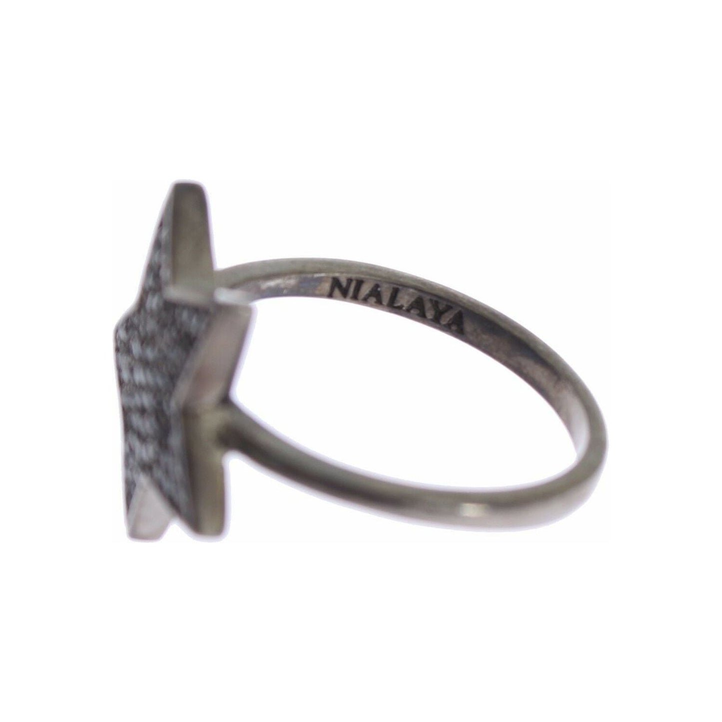Nialaya Exquisite Sterling Silver CZ Crystal Ring Ring Nialaya Dim Gray