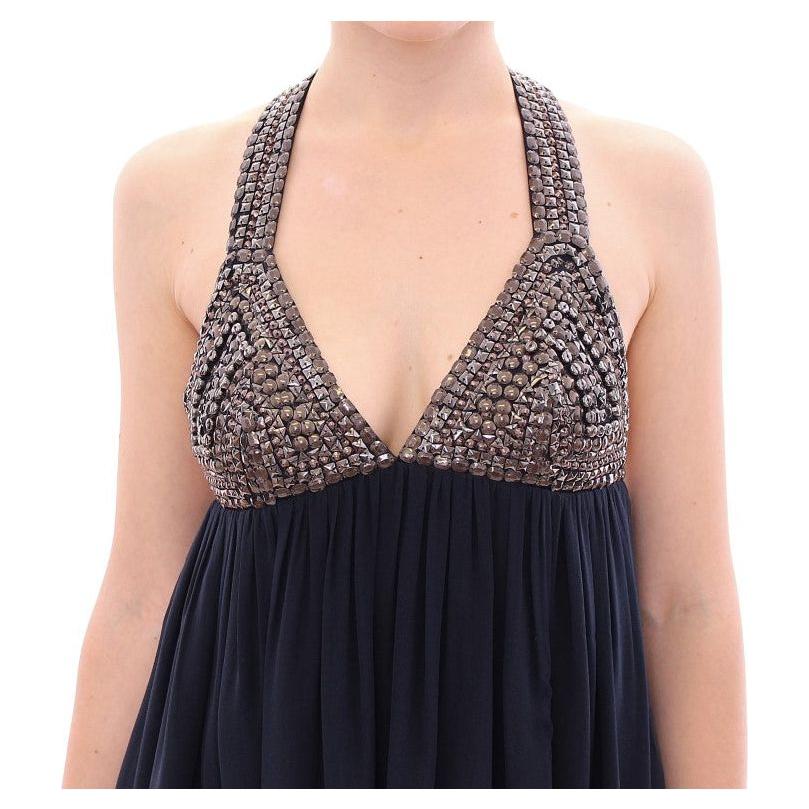 Anaikka Elegant Navy Blue Sleeveless Blouse Anaikka Black