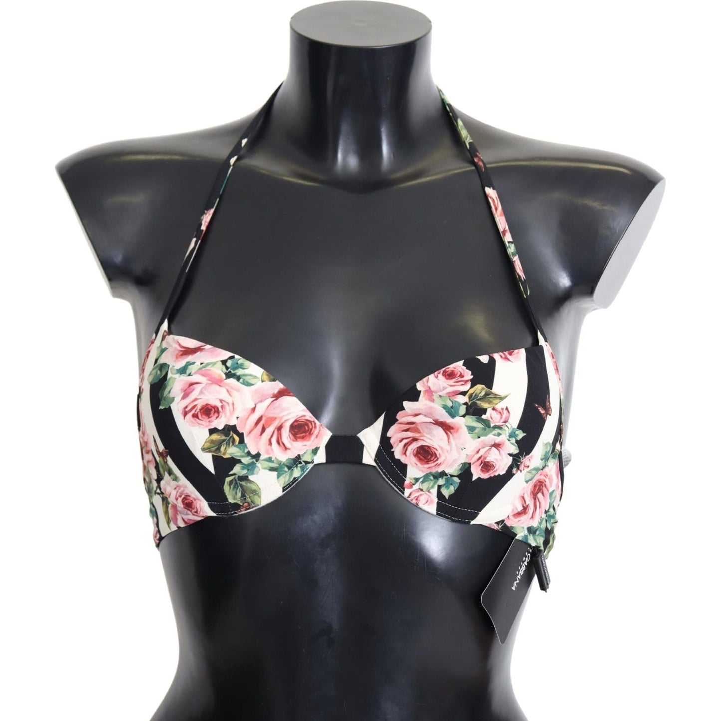 Dolce & Gabbana Elegant Rose Print Bikini Top Dolce & Gabbana Dark Slate Gray
