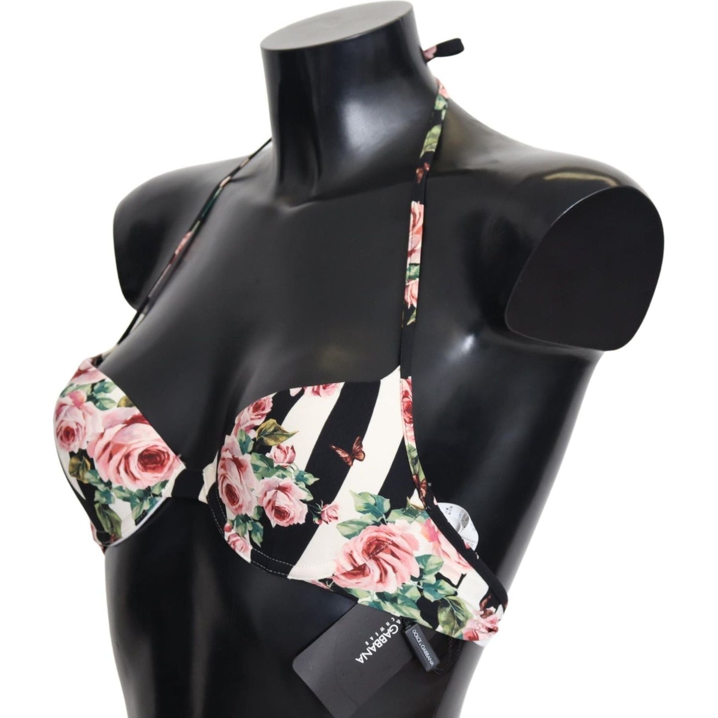 Dolce & Gabbana Elegant Rose Print Bikini Top Dolce & Gabbana Dark Slate Gray