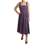 Dolce & Gabbana Purple Striped Cotton A-Line Stretch Dress DR2750-IT42