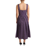 Dolce & Gabbana Purple Striped Cotton A-Line Stretch Dress DR2750-IT42