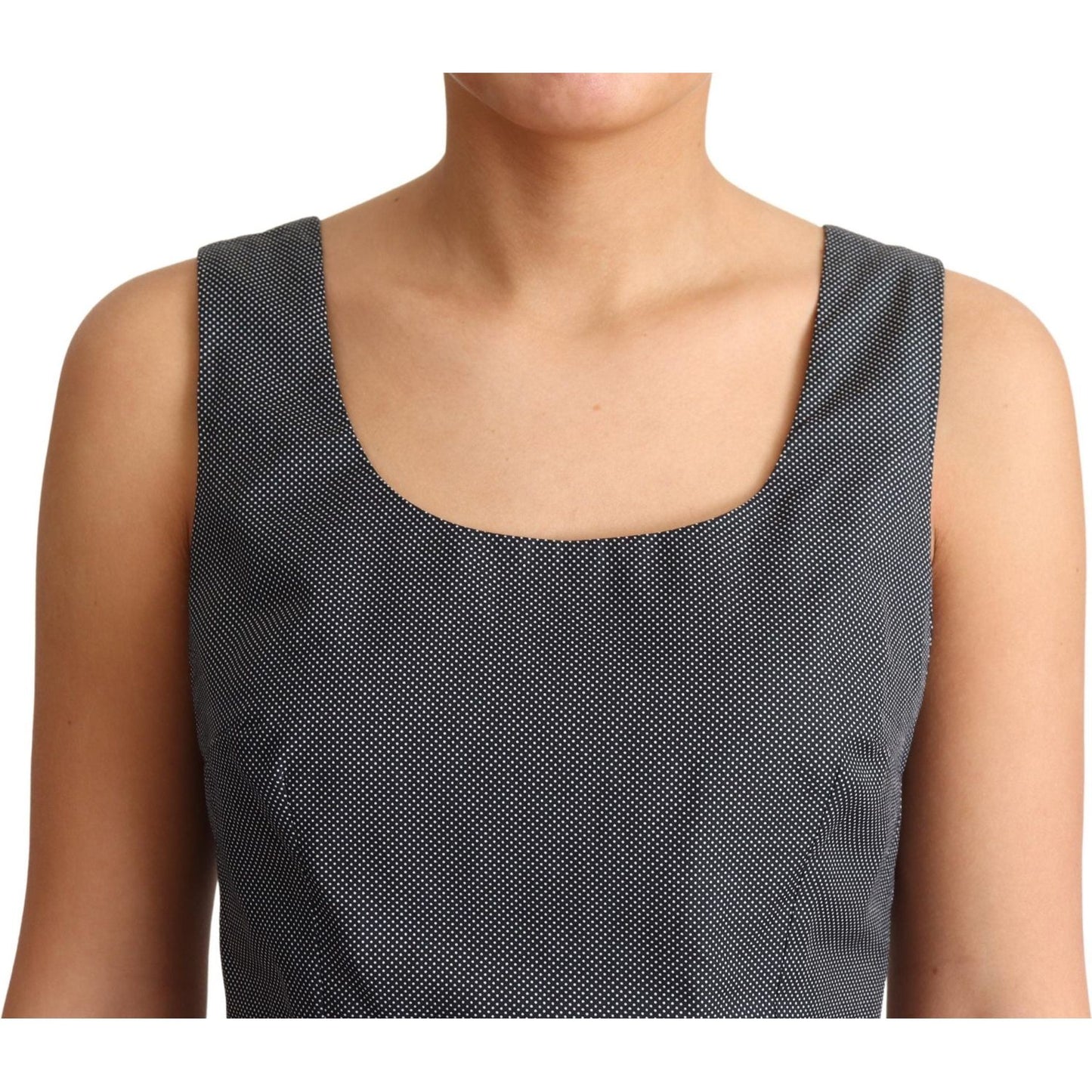 Dolce & Gabbana Elegant Sleeveless Polka Dot A-Line Dress Dolce & Gabbana Tan