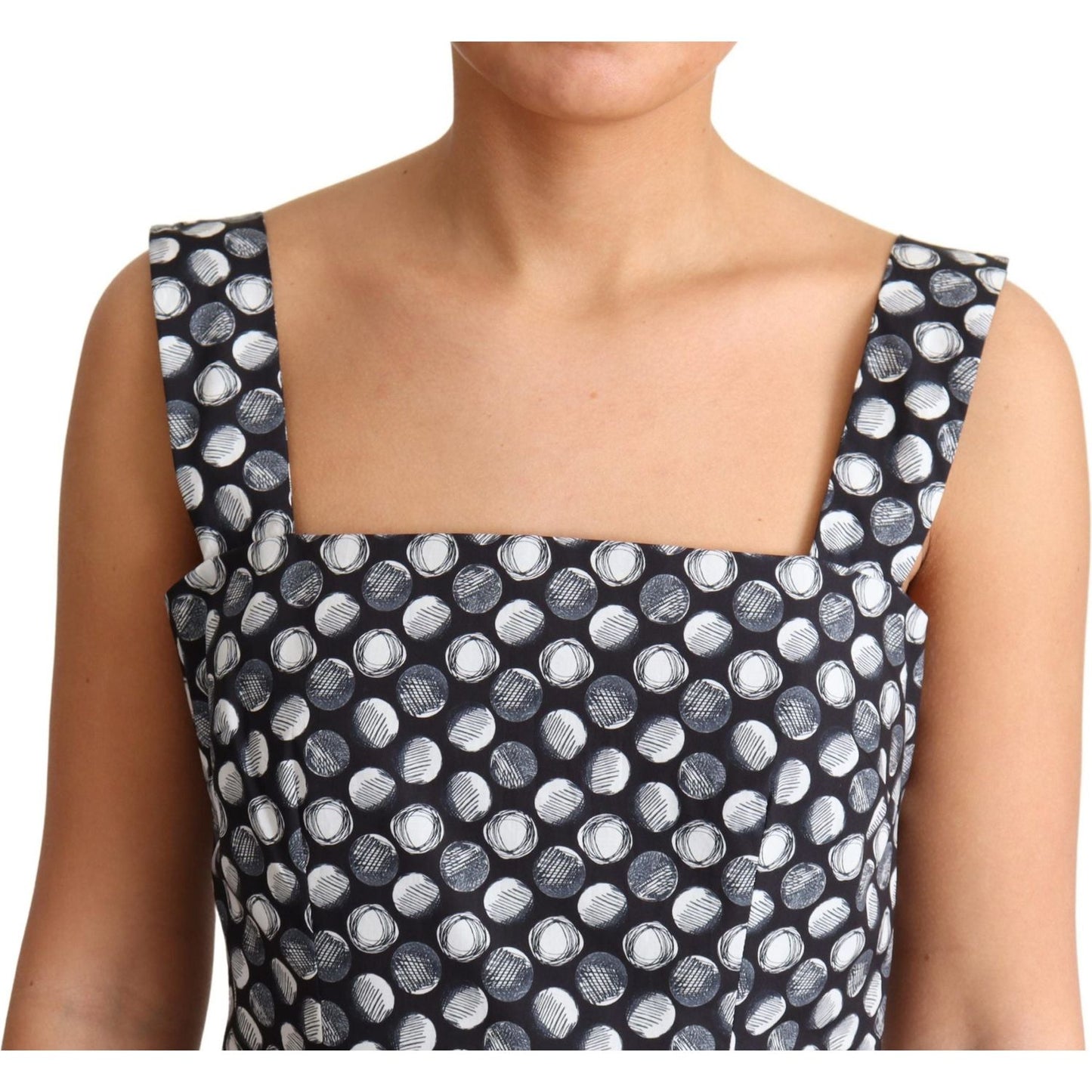 Dolce & Gabbana Elegant Sleeveless Geometric Midi A-Line Dress Dolce & Gabbana Tan