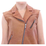 La Maison du Couturier Brown Leather Jacket Vest GSS10168-2