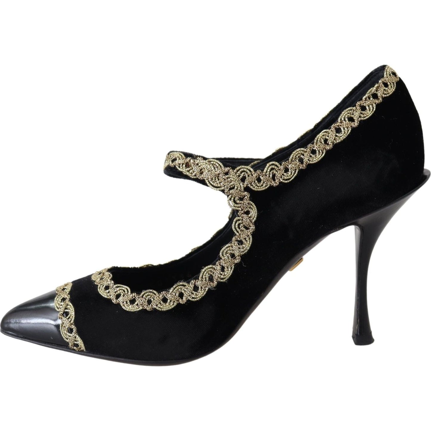 Dolce & Gabbana Elegant Velvet Patent Embroidered Pumps Dolce & Gabbana Dark Gray