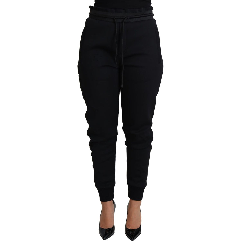 Dolce & Gabbana Black Polyester Neoprene Jogger Trouser Pants PAN71546-IT40
