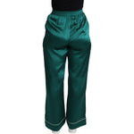 Dolce & Gabbana Green High Waist Pajama Trouser Silk Pant PAN71579-36