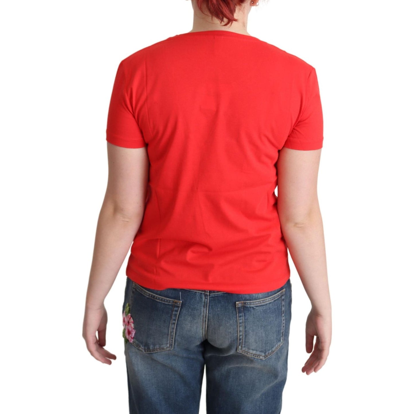 Moschino Chic Red Cotton Tee with Signature Print Moschino Dark Slate Gray
