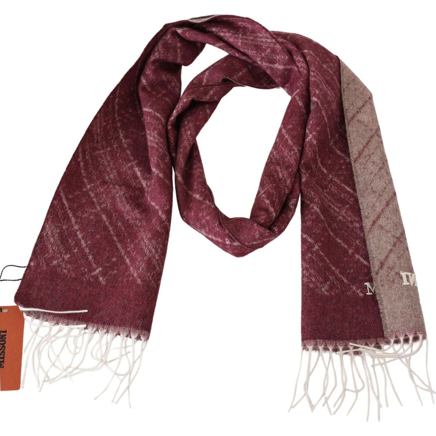 Missoni Elegant Cashmere Fringed Scarf Missoni Saddle Brown