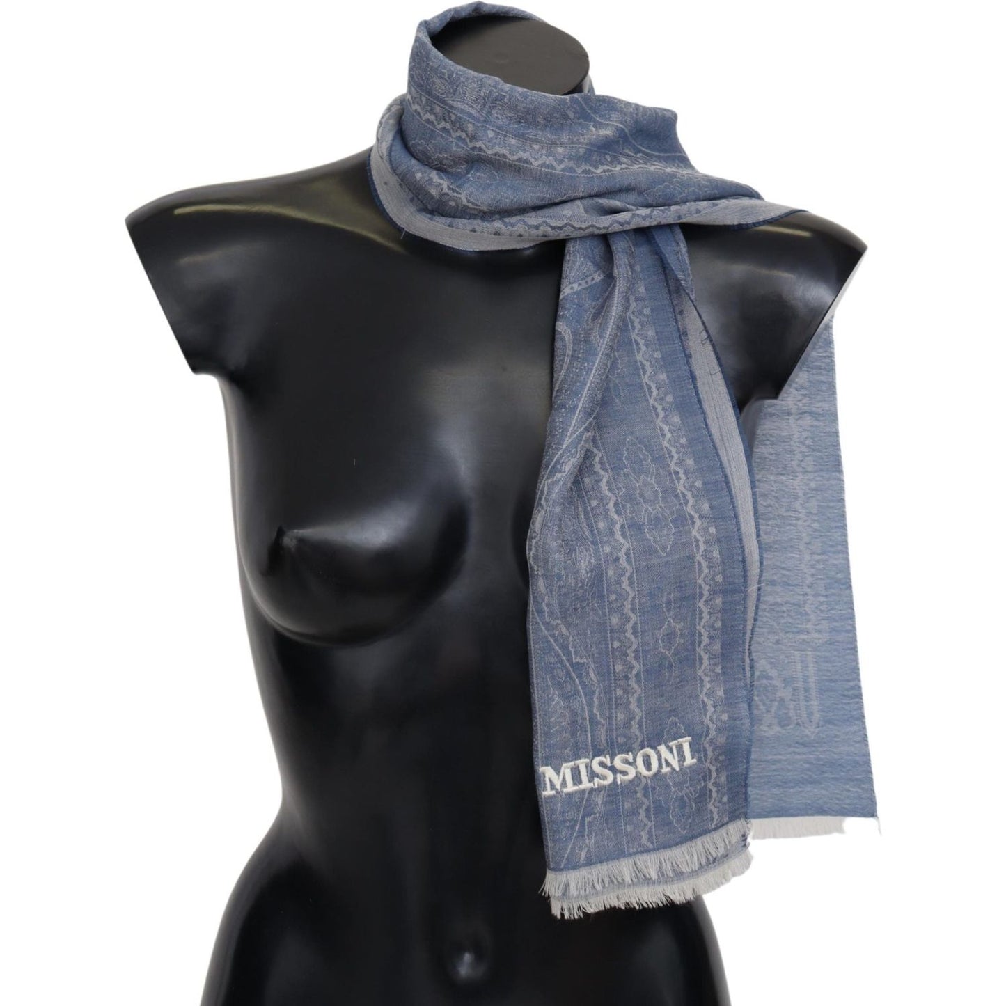 Missoni Elegant Cashmere Patterned Scarf Missoni Dark Slate Gray