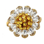 Dolce & Gabbana Crystal Flower Statement Ring Size US 7.5 Dolce & Gabbana Dark Khaki