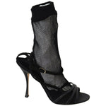 Dolce & Gabbana Black Suede Short Boots Sandals Shoes LA8942-39.5